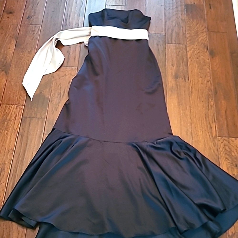 Mori Lee by Madeline Gardner black strapless dress size 14